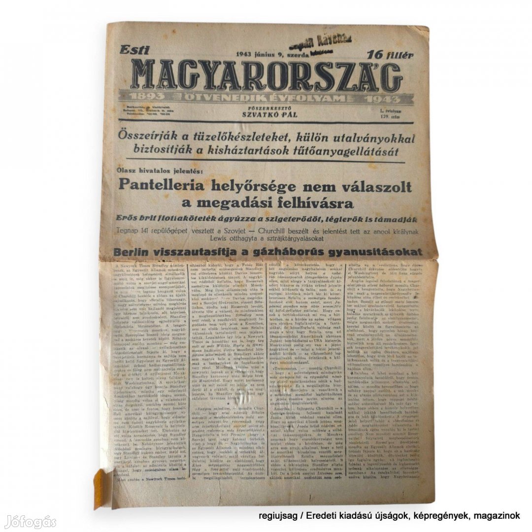 1943 június 9 / Magyarország / Újság - Magyar / Napilap