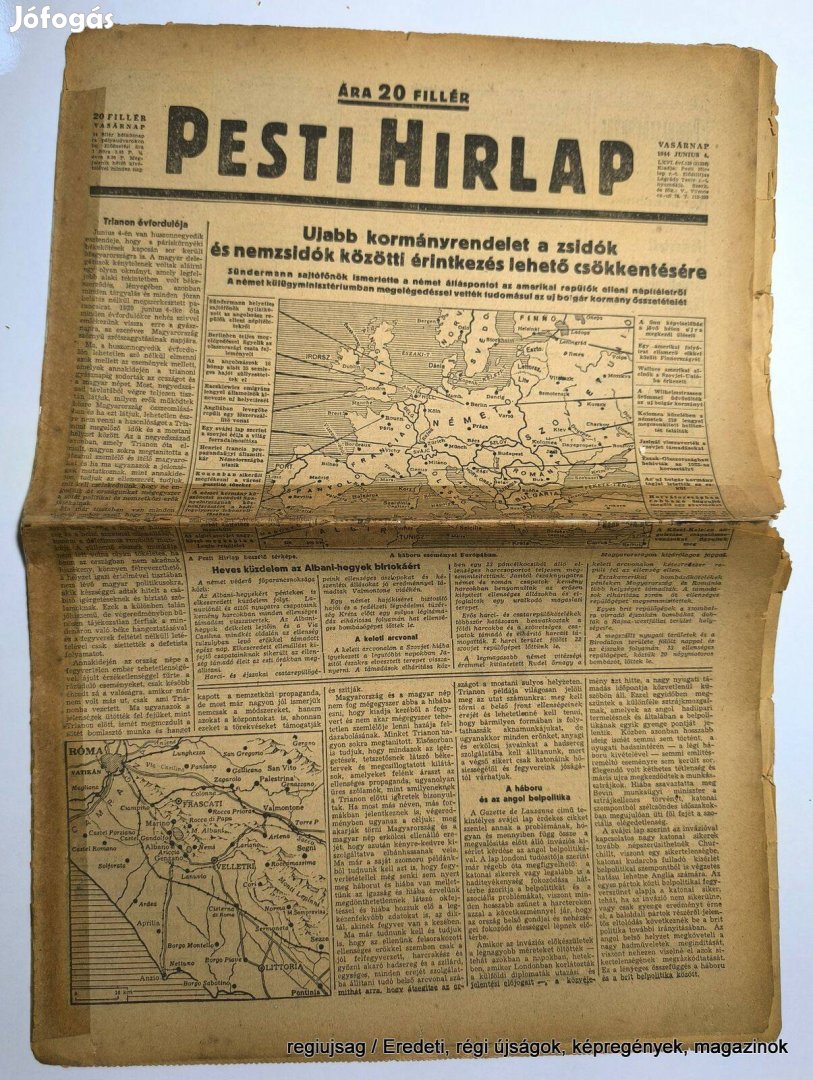 1944 június 4 / Pesti Hirlap / Születésnapok lapjai Ssz.: 29240