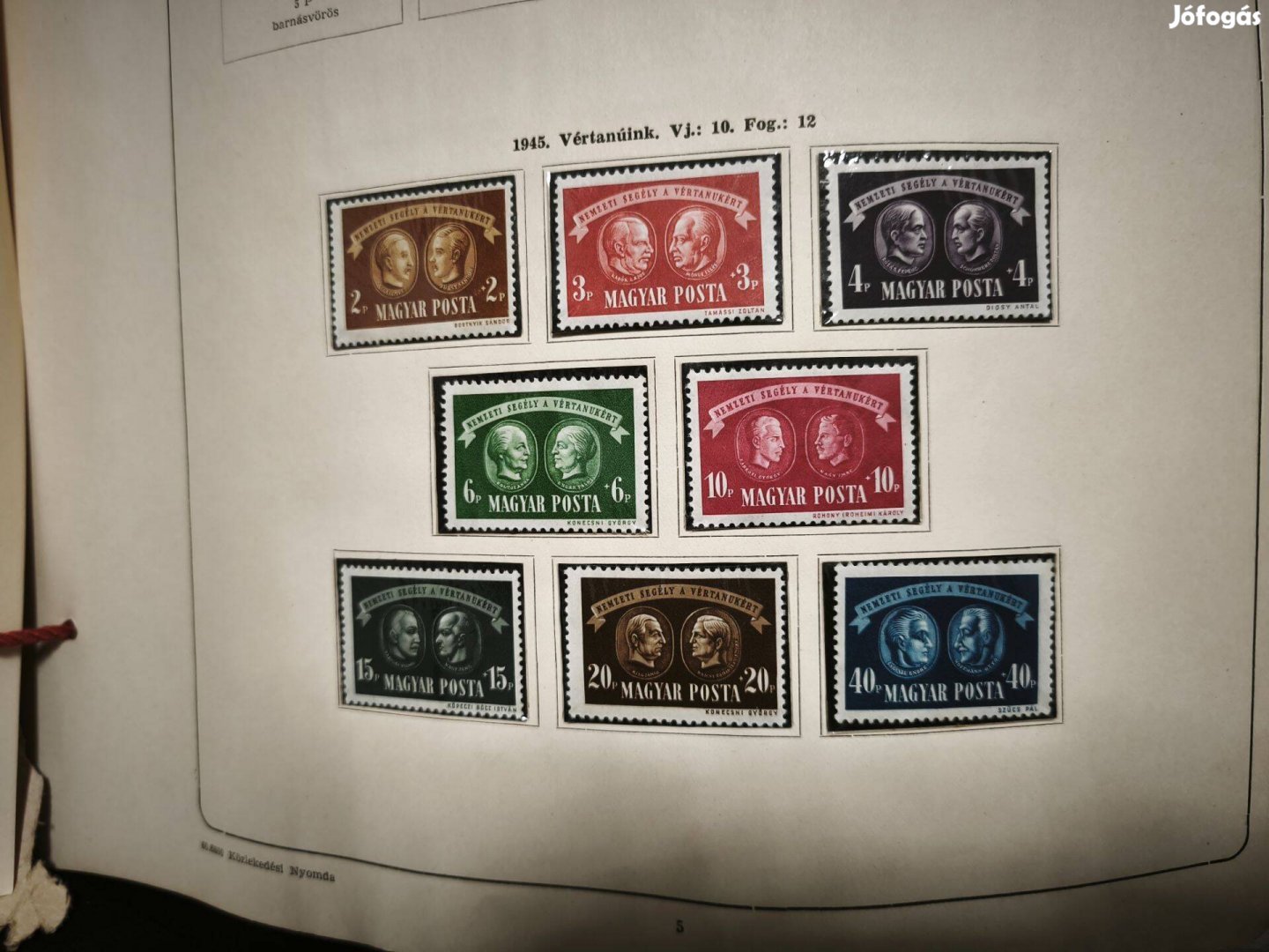 1945-ös bélyegek Vértanúk sor
