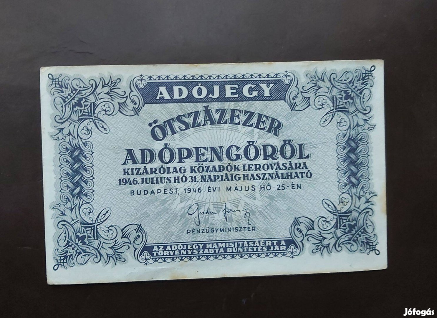 1946 Ötszázezer adopengö