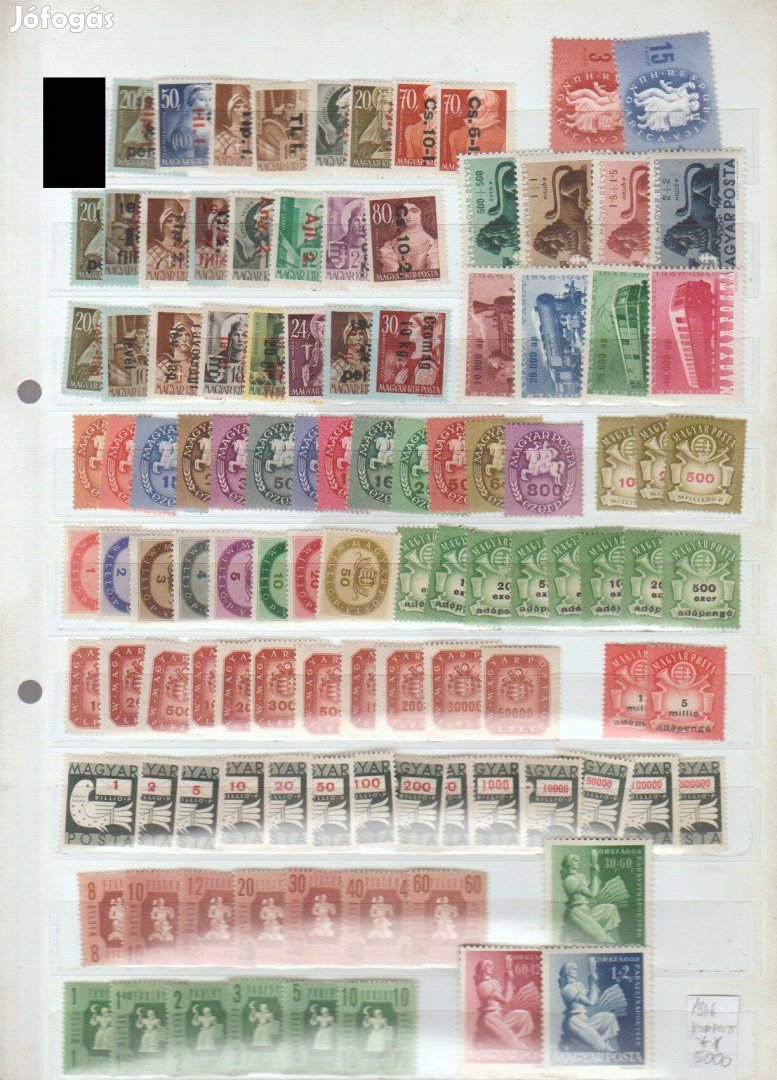 1946 év bélyegei komplett postatiszta tétel