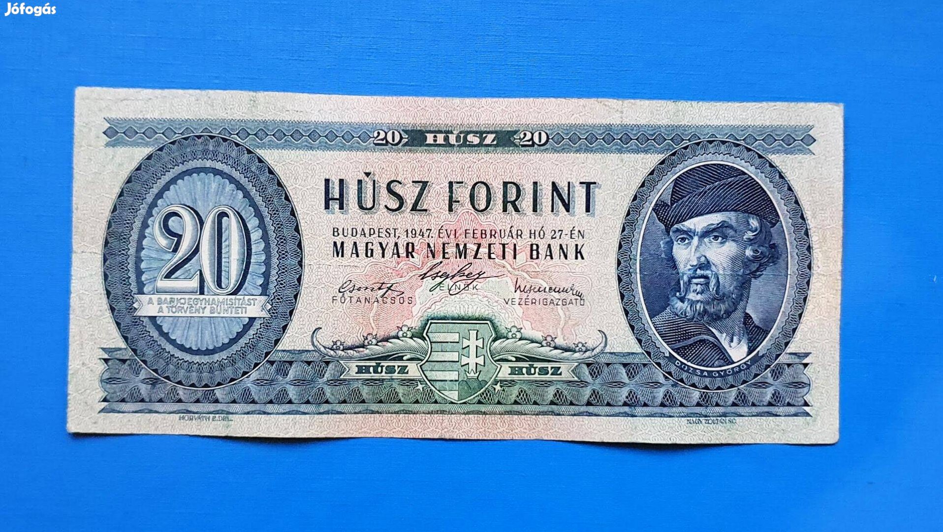 1947 - es 20 - forint szép ropogós állapotban. RRR !