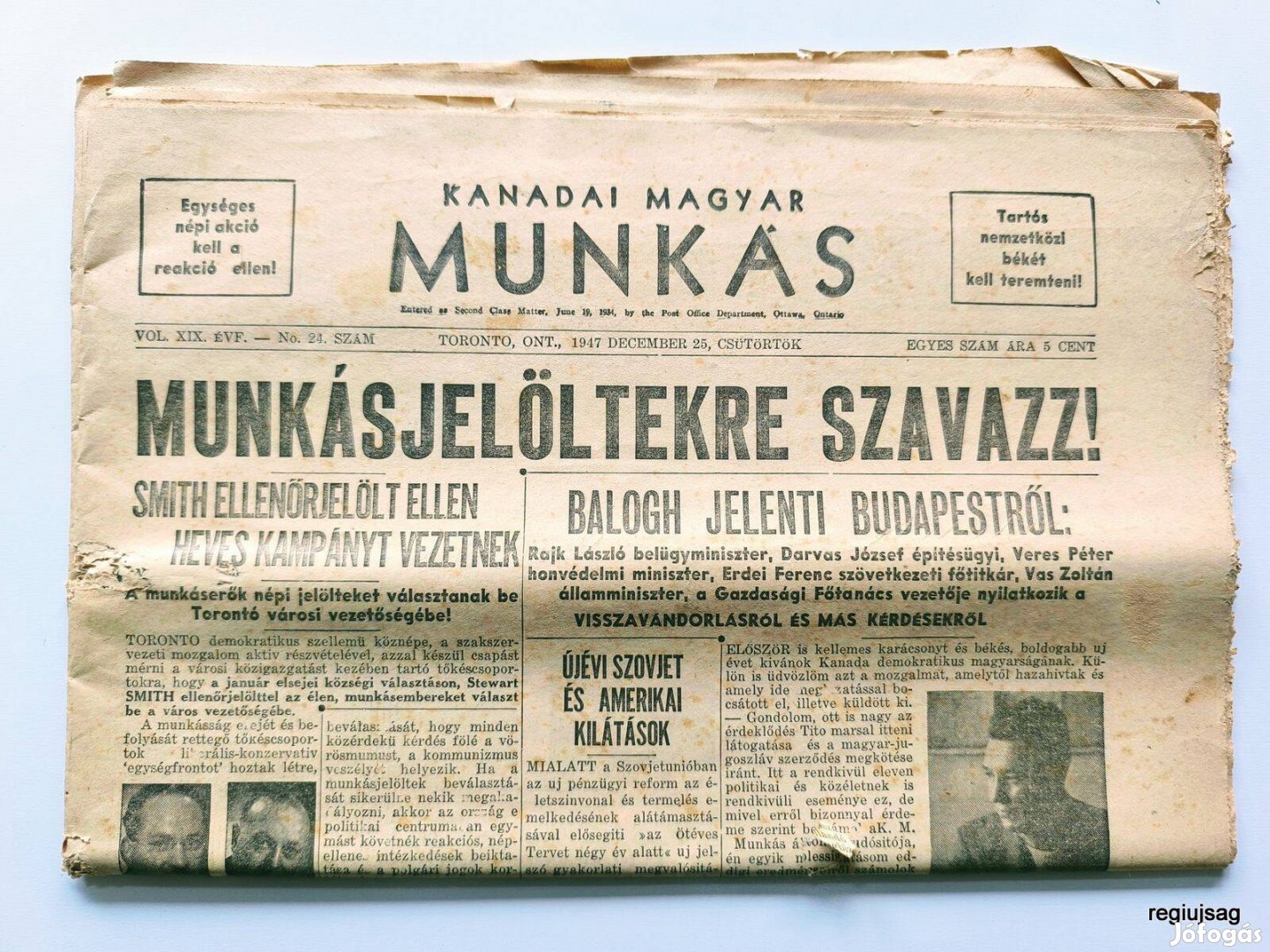 1947 december 25 / Kanadai Magyar Munkás / Újság - Magyar