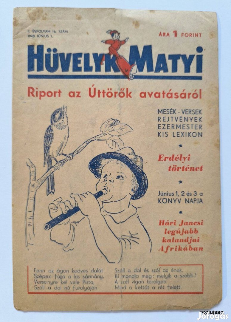 1948 VI 1 / Hüvelyk Matyi / Régi Újságok Képregények Magazinok