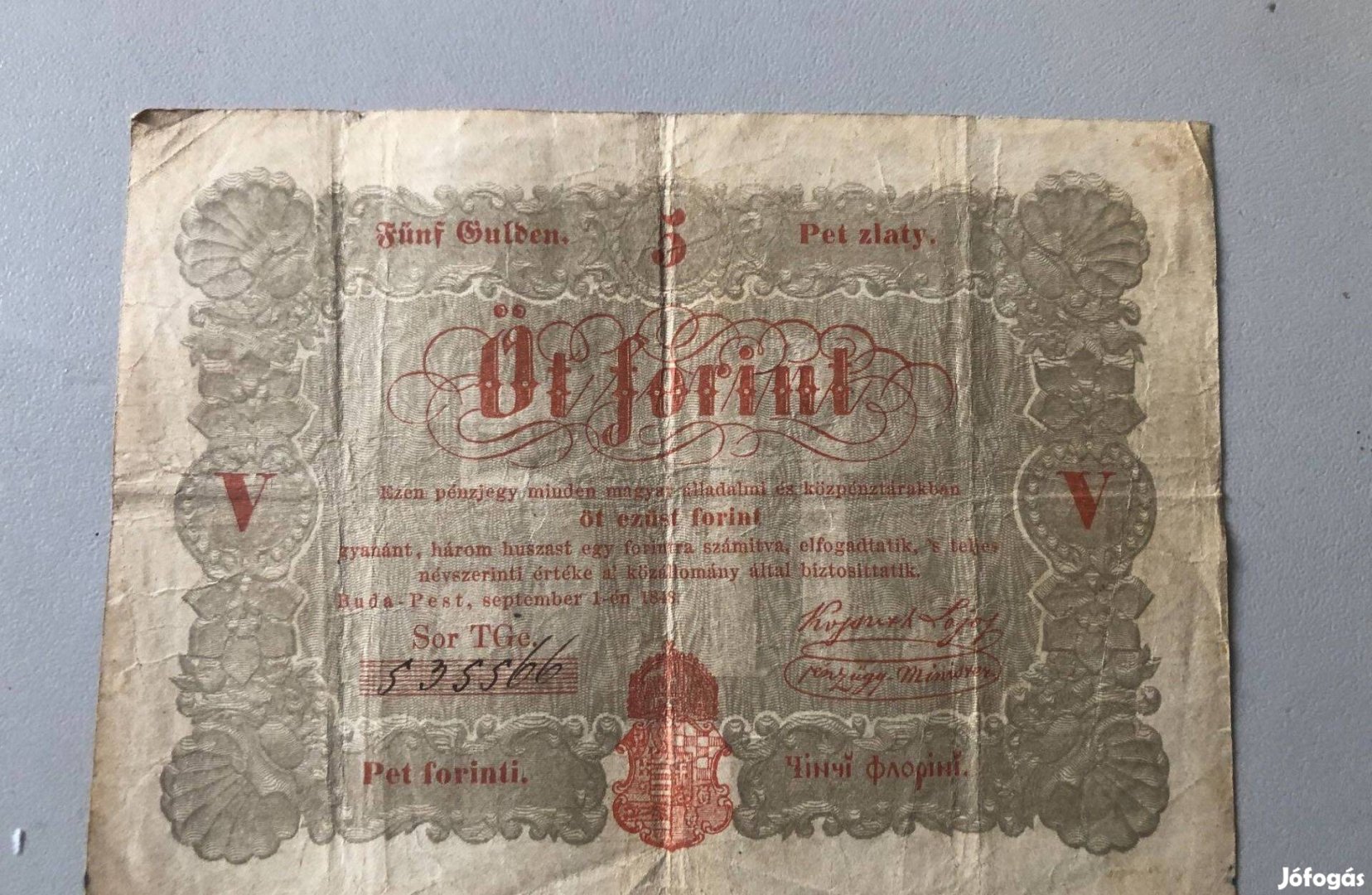 1948-as Kossuth 5 forintos eladó