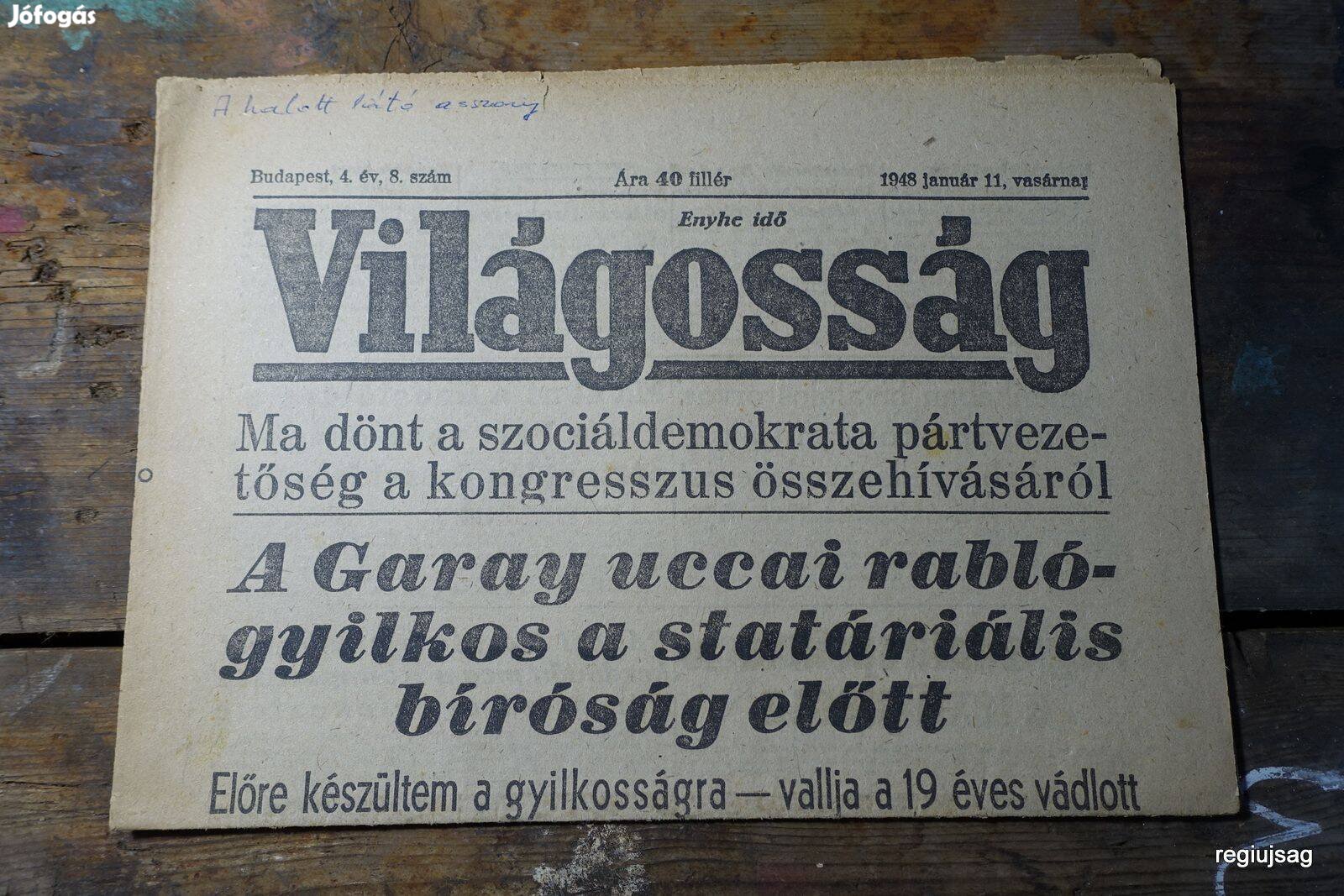 1948 január 11 / Világosság / Ssz.: 25532