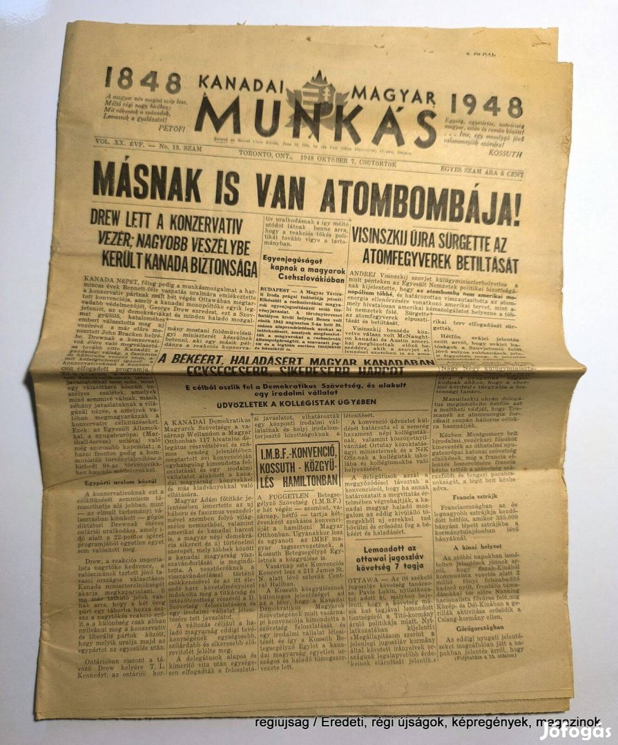 1948 október 7 / Kanadai Magyar Munkás / Újság - Magyar