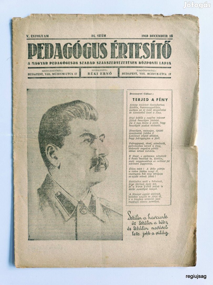 1949 december 15 / Pedagógus Értesítő / Újság - Magyar