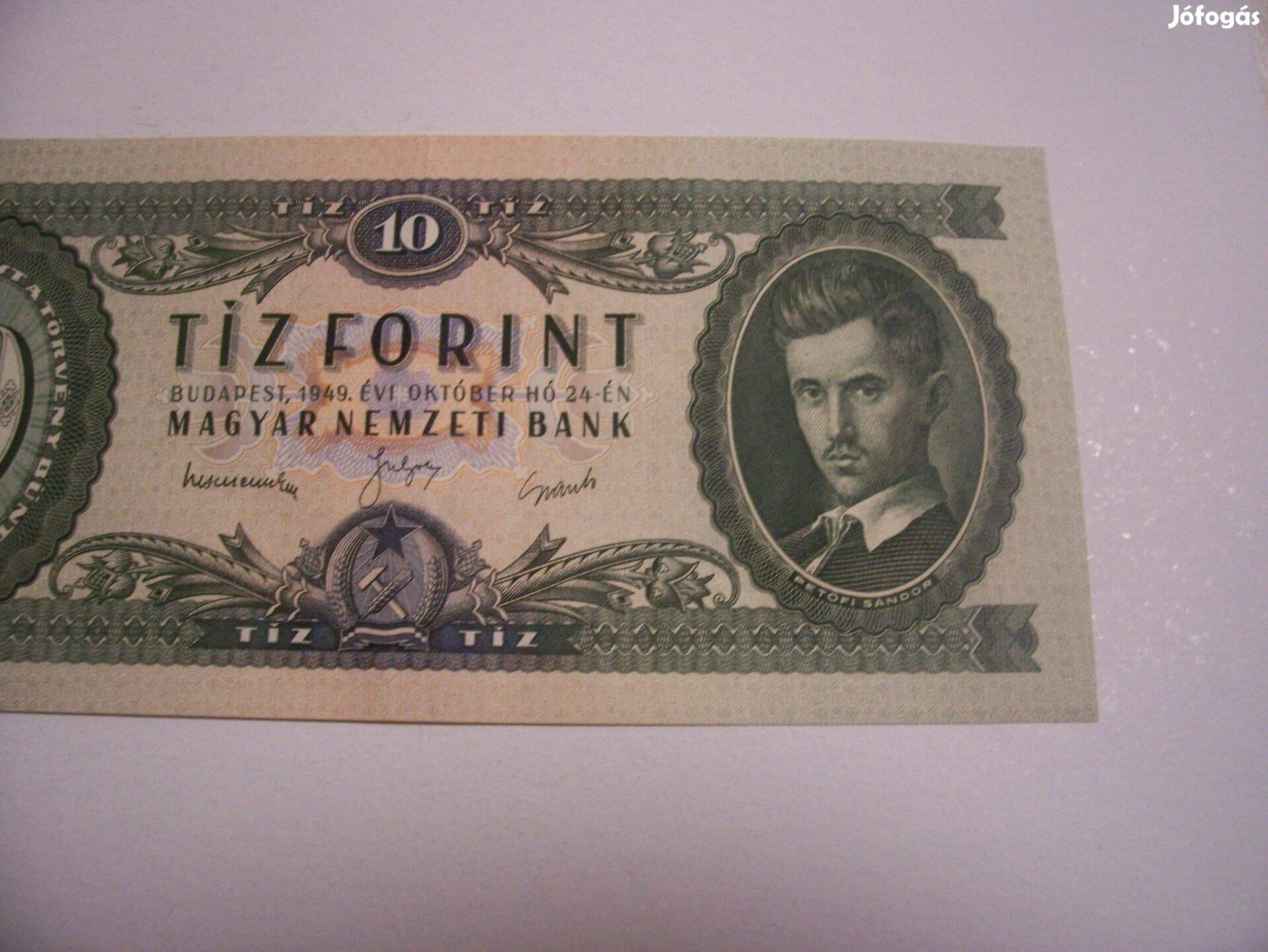 1949 évjáratú 10 forintos. A953. Kép szerint