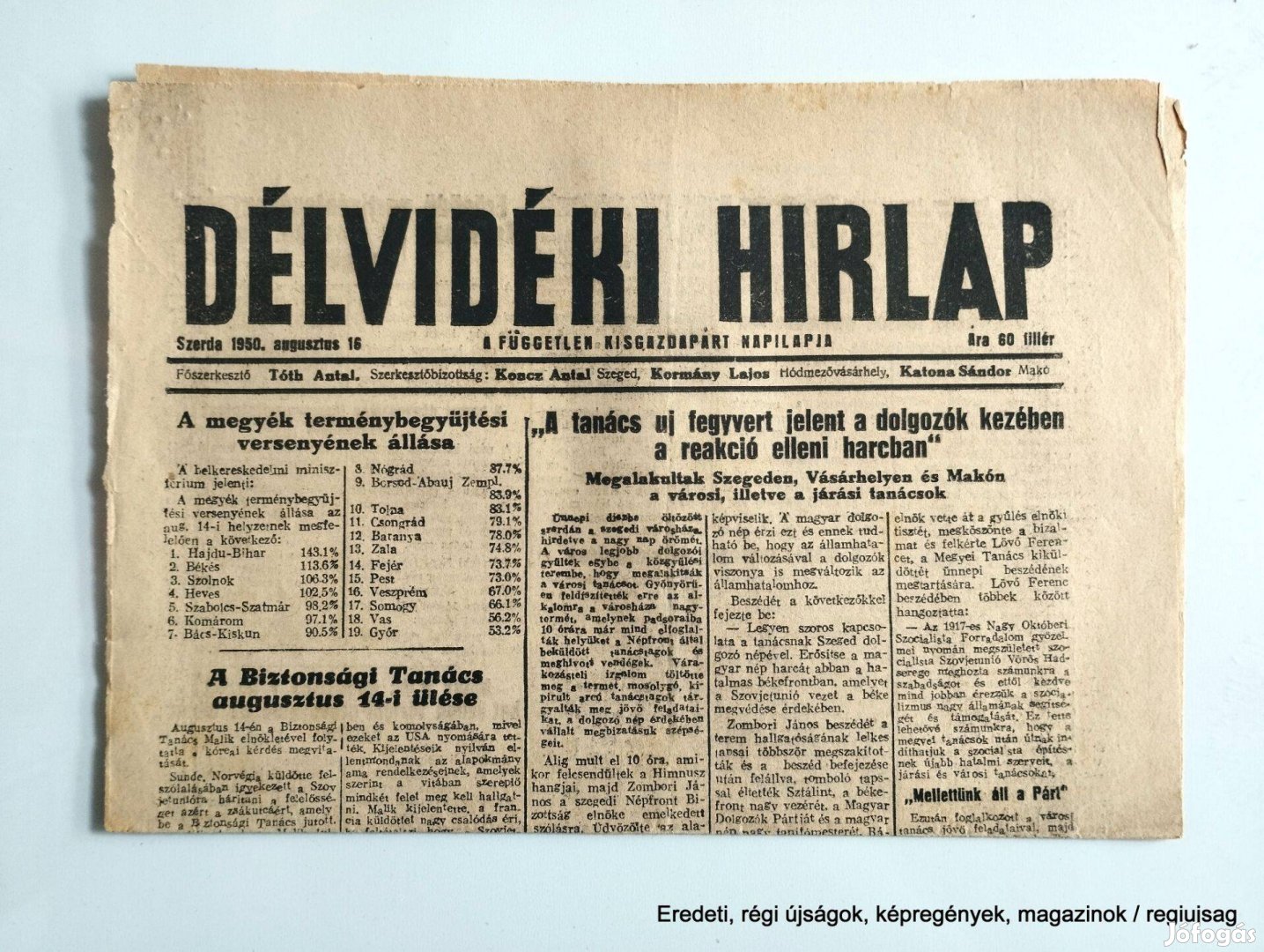 1950 augusztus 16 / Délvidéki Hirlap / Újság - Magyar