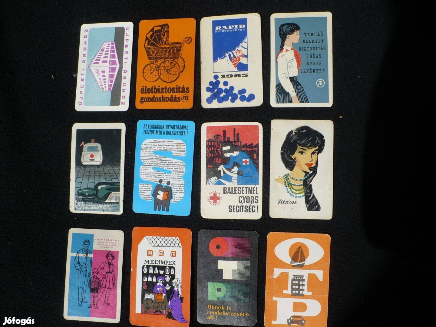 1954-es, valamint 1962 és 1968 közötti kártyanaptár-gyűjtemény