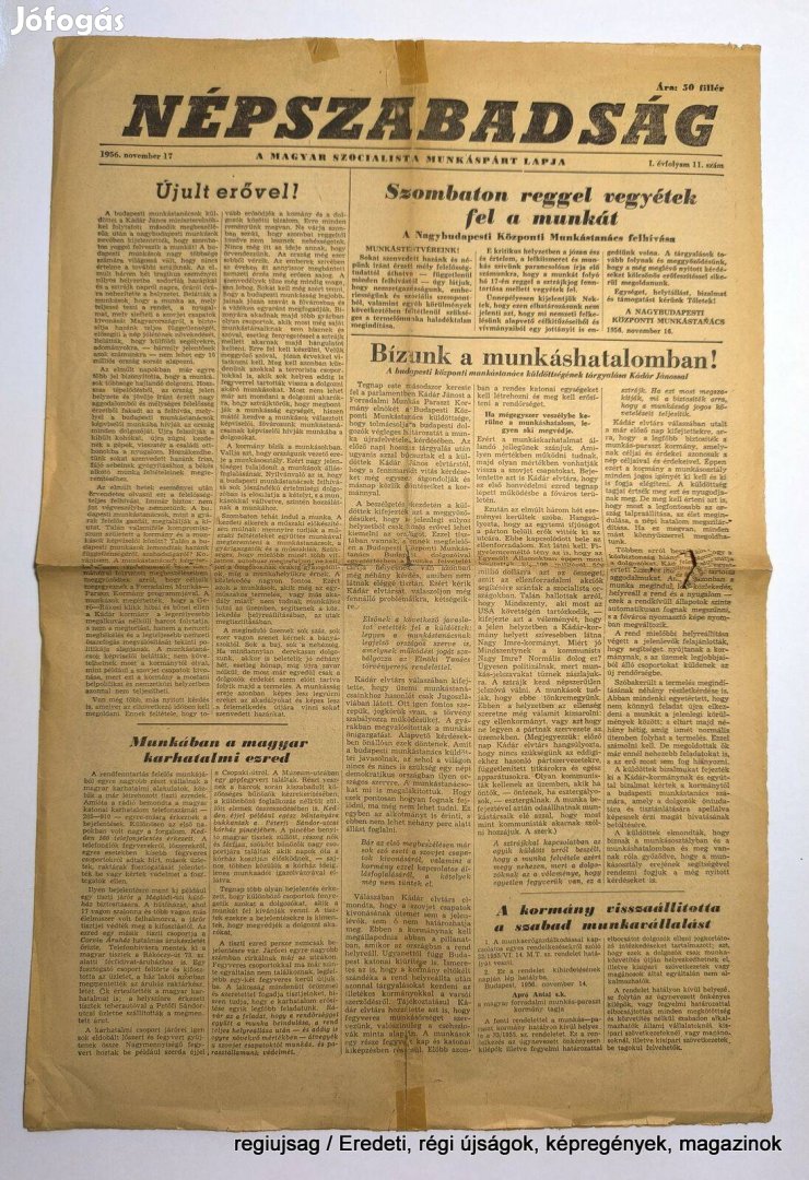 1956 november 17 / Népszabadság / Születésnapok lapjai