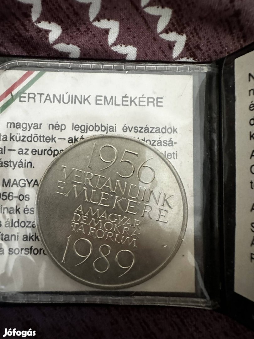 1956-os Vértanuk Emlékérem 1989 MNB tokban