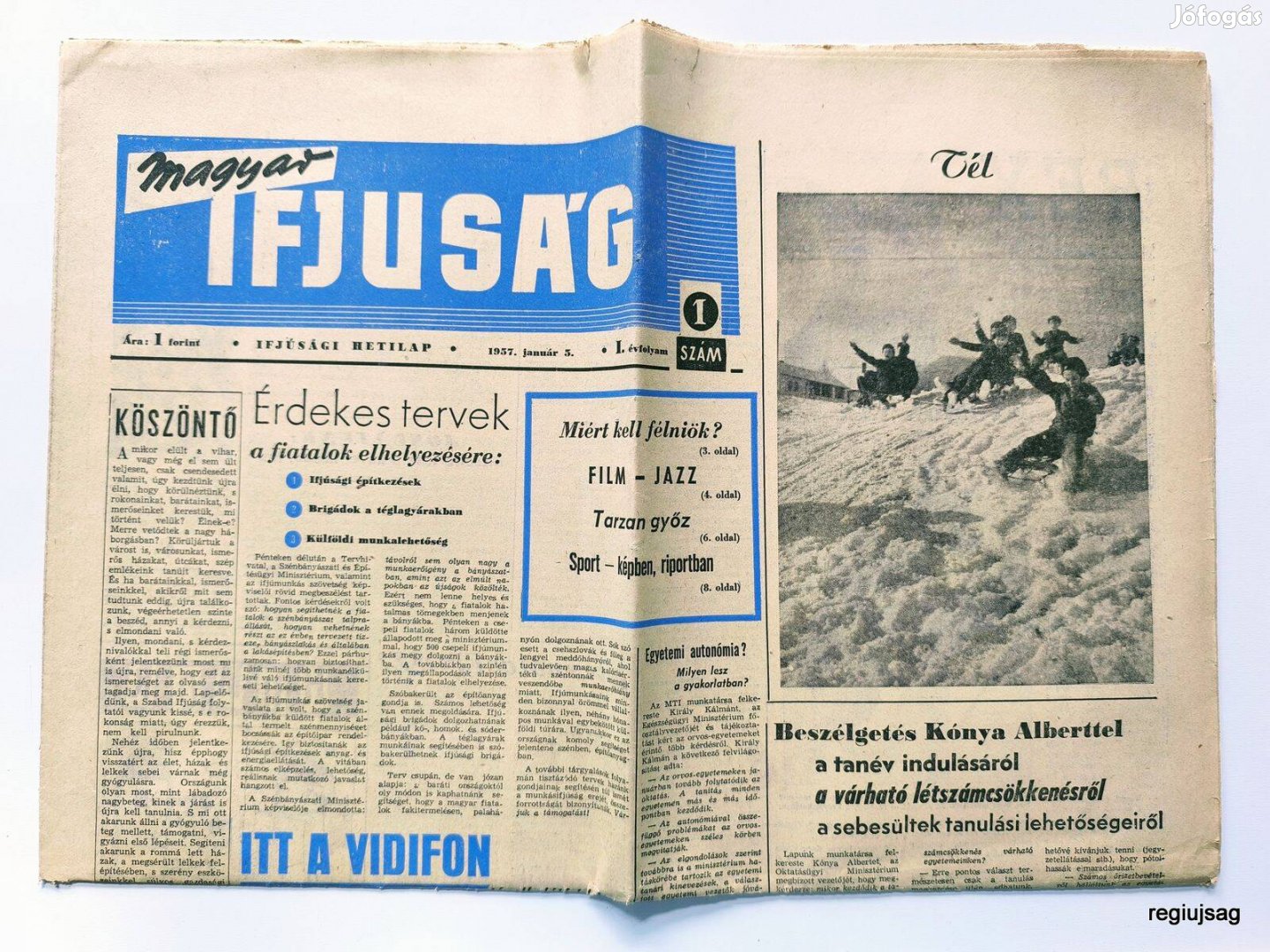 1957 I 5 / Magyar Ifjúság #1 / Újság - Magyar / Ssz.: 27259