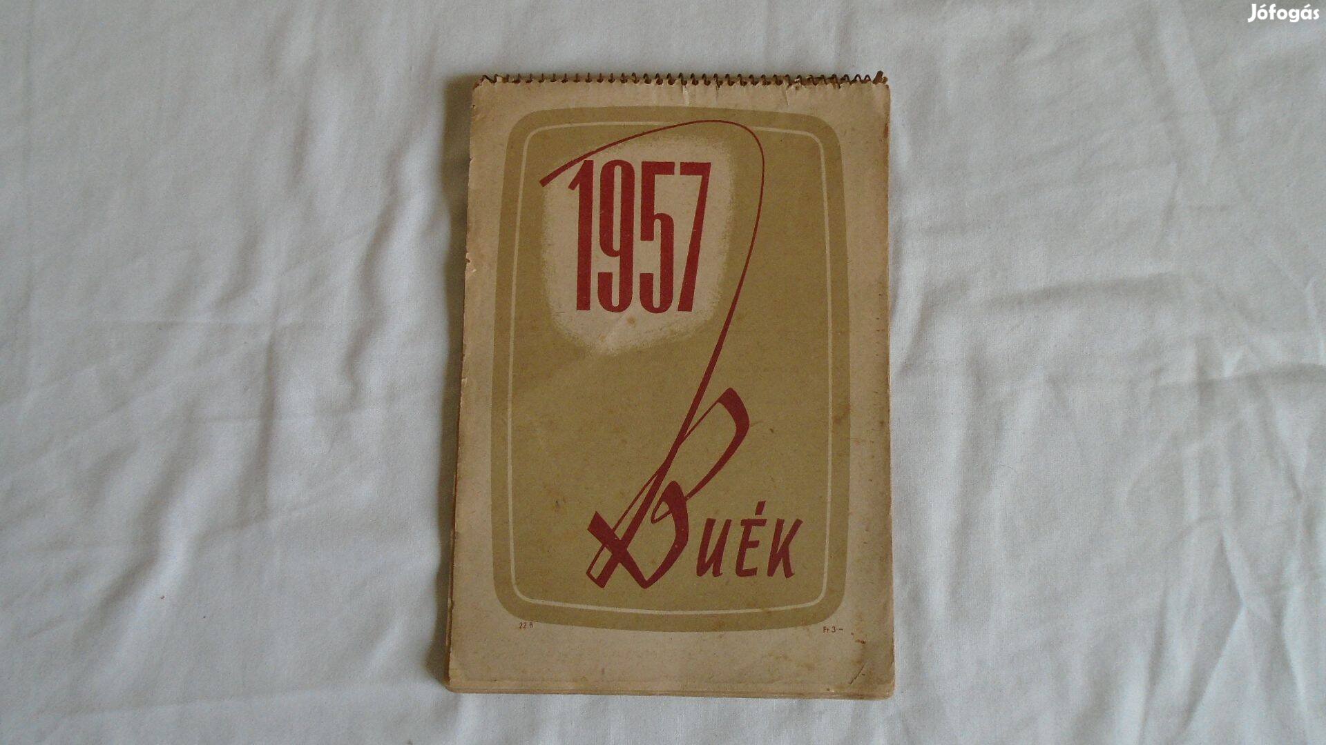 1957-es kisebb méretű naptár - a korához képest jó állapotban