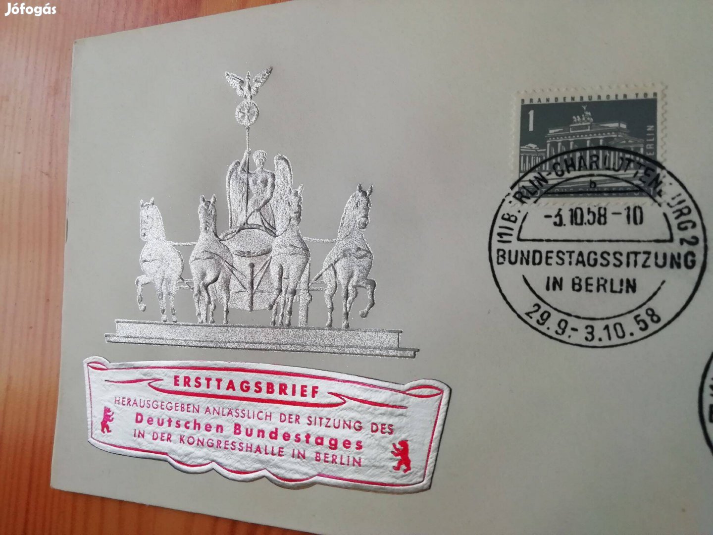 1958-as ezüstnyomatos sorszámos Német FDC ritka db