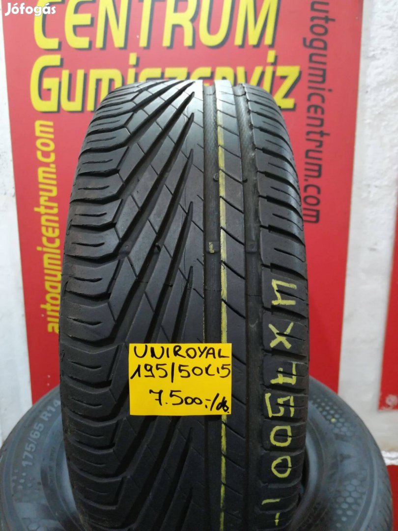 195/50r15 használt nyári gumi Uniroyal 4db 7.500 Ft