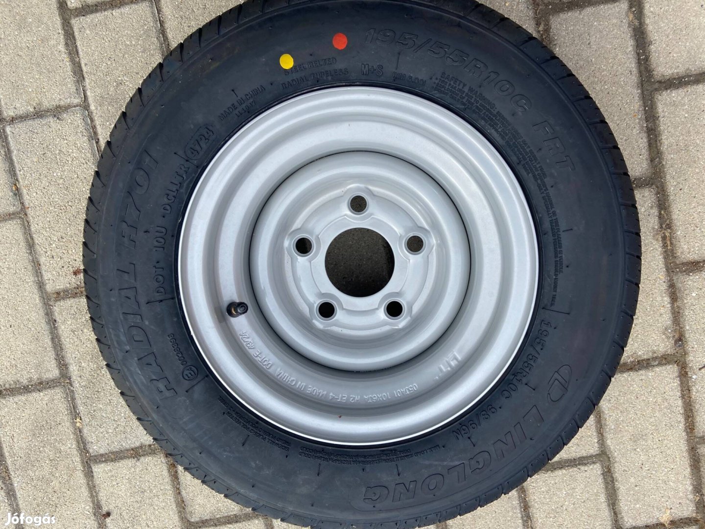 195/55/10C komplett szerelt tréler kerék Új