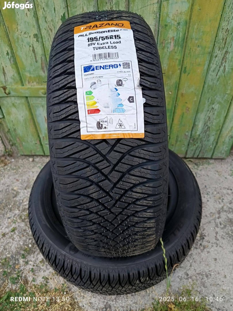 195/55 r15 Új 2db Trazano 4évszakos gumi eladó