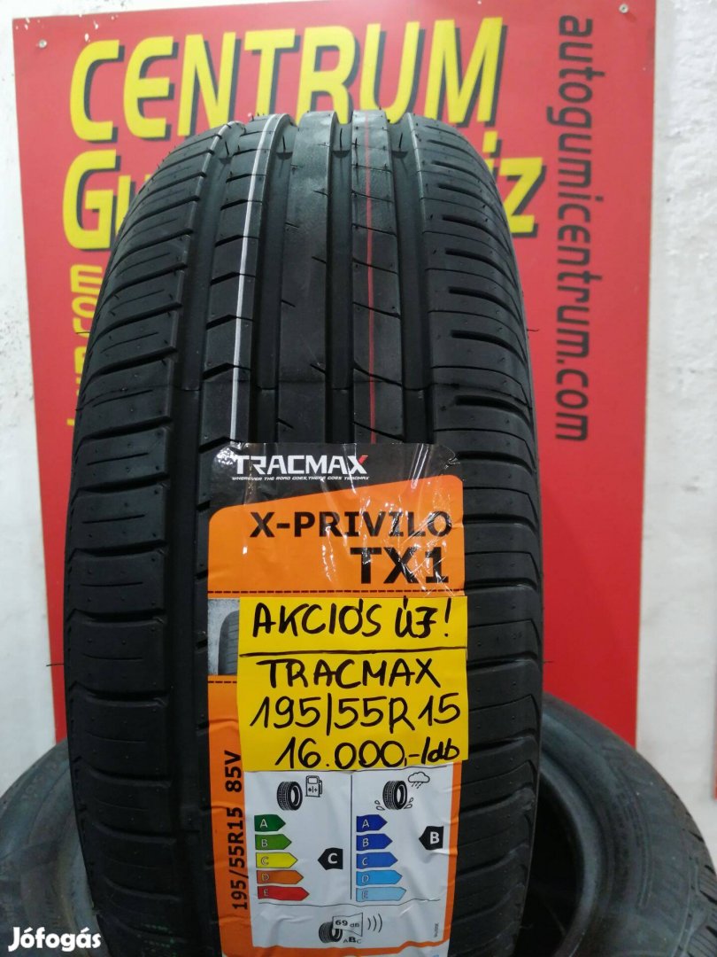 195/55r15 Tracmax új akciós nyári gumi 16.000 Ft