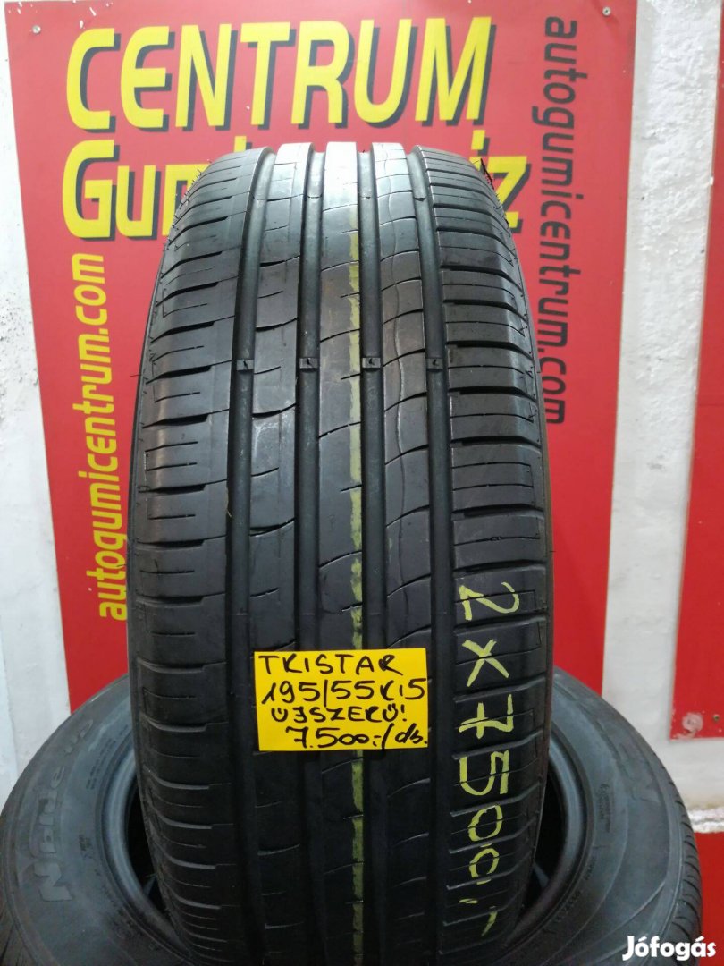 195/55r15 használt nyári gumi Tristar 2db 7.500 Ft