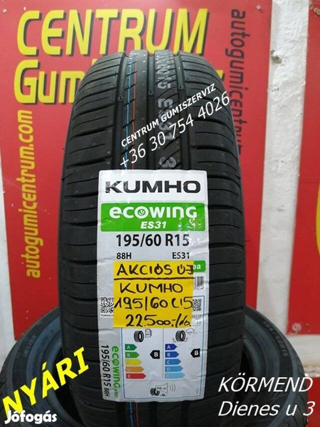 195/60R15 Kumho nyári gumi 22.500 Ft