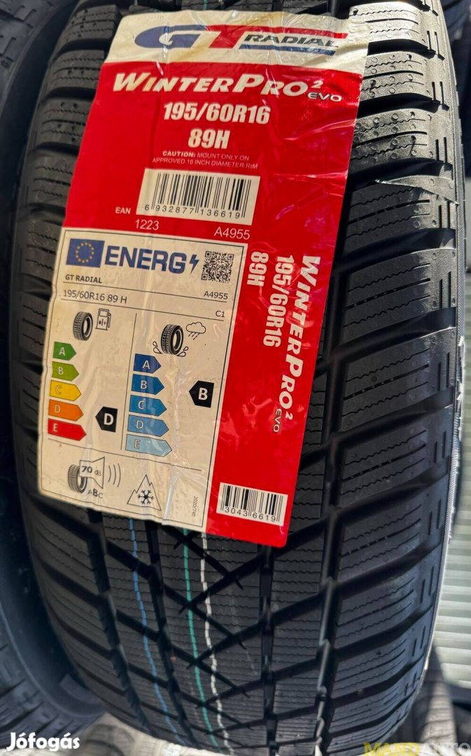 195/60R16 Gtradial Winterpro 2 Evo,Új téligumi