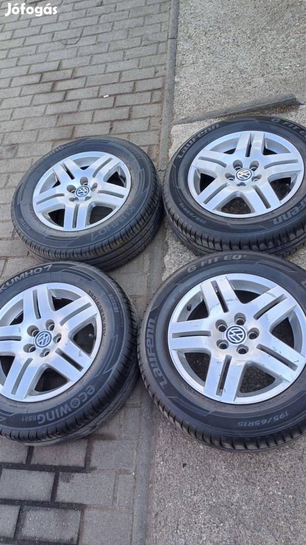 195/65R15 5x100 as VW alufelni garnitúra nyárigumival eladó