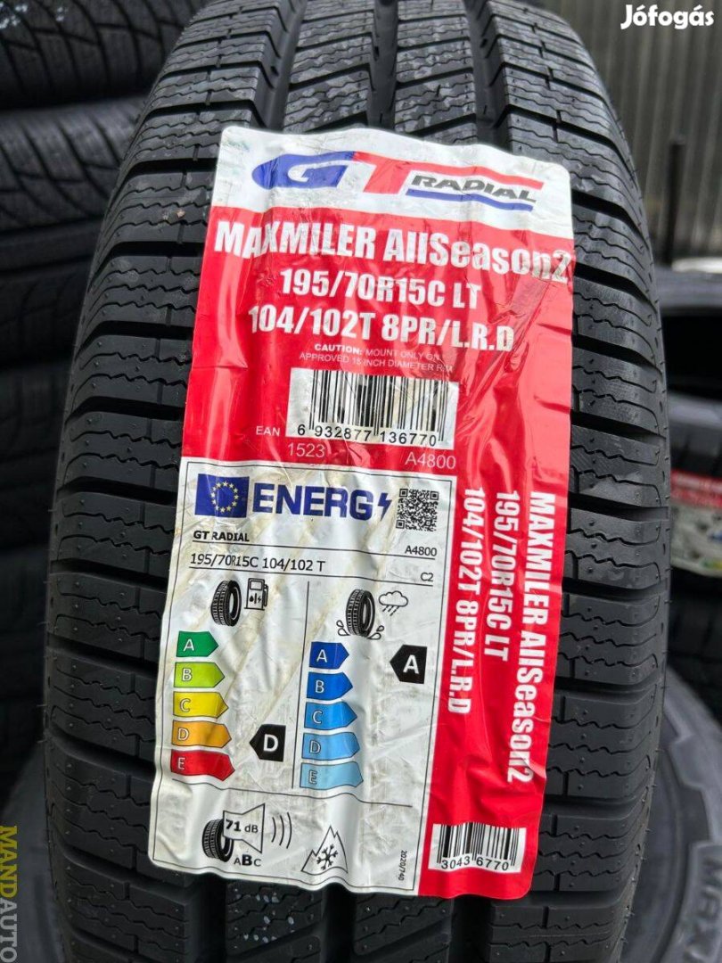 195/70R15C Gtradial 4Seasons,Új négy évszakos kis TGK gumi