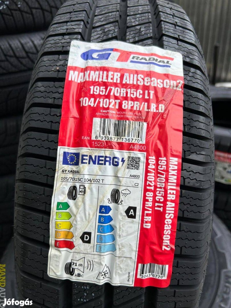 195/70R15C Gtradial Maxmiller All Season,Új négy évszakos gumi