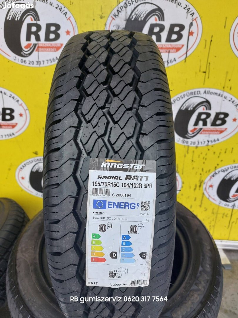 195/70 r15C Kingstar RA17,,Évjarat2024,,22500/db