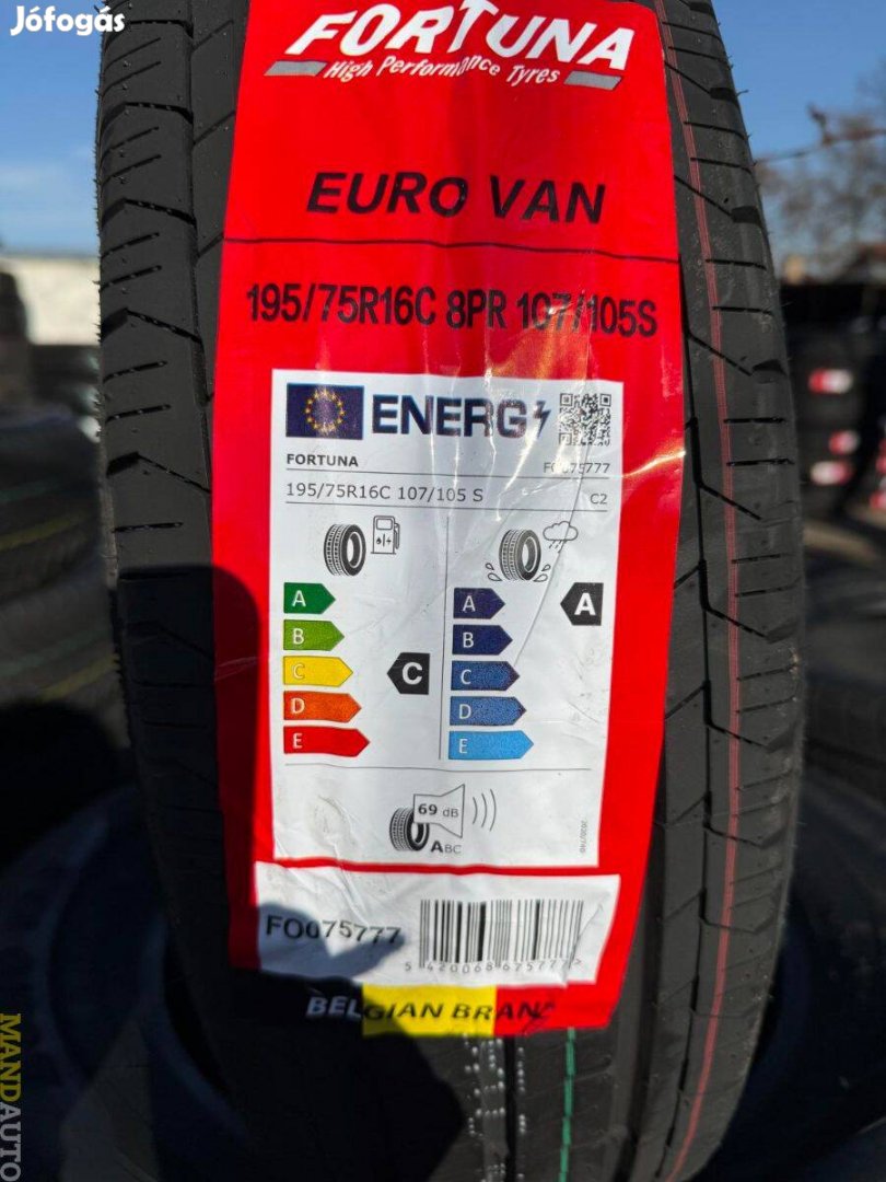 195/75R16C Fortuna Van.Új nyári gumi