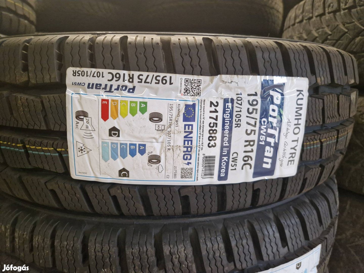 195/75r16C Kumho 4db új teligumi 