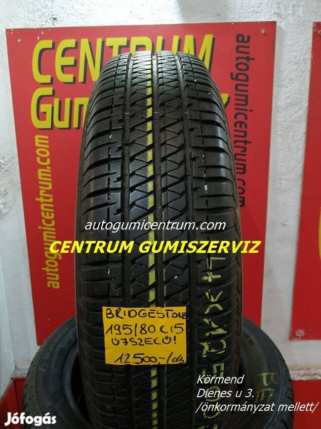 195/80r15 használt ki használt kisterep gumi Bridgestone 4db 12.500 Ft