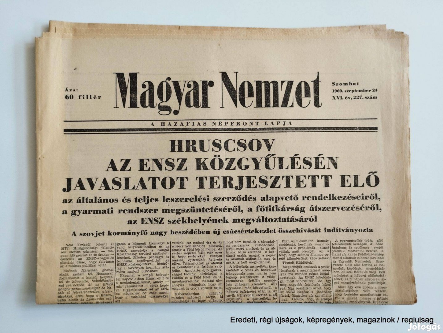 1960 szeptember 24 / Magyar Nemzet / Újság - Magyar