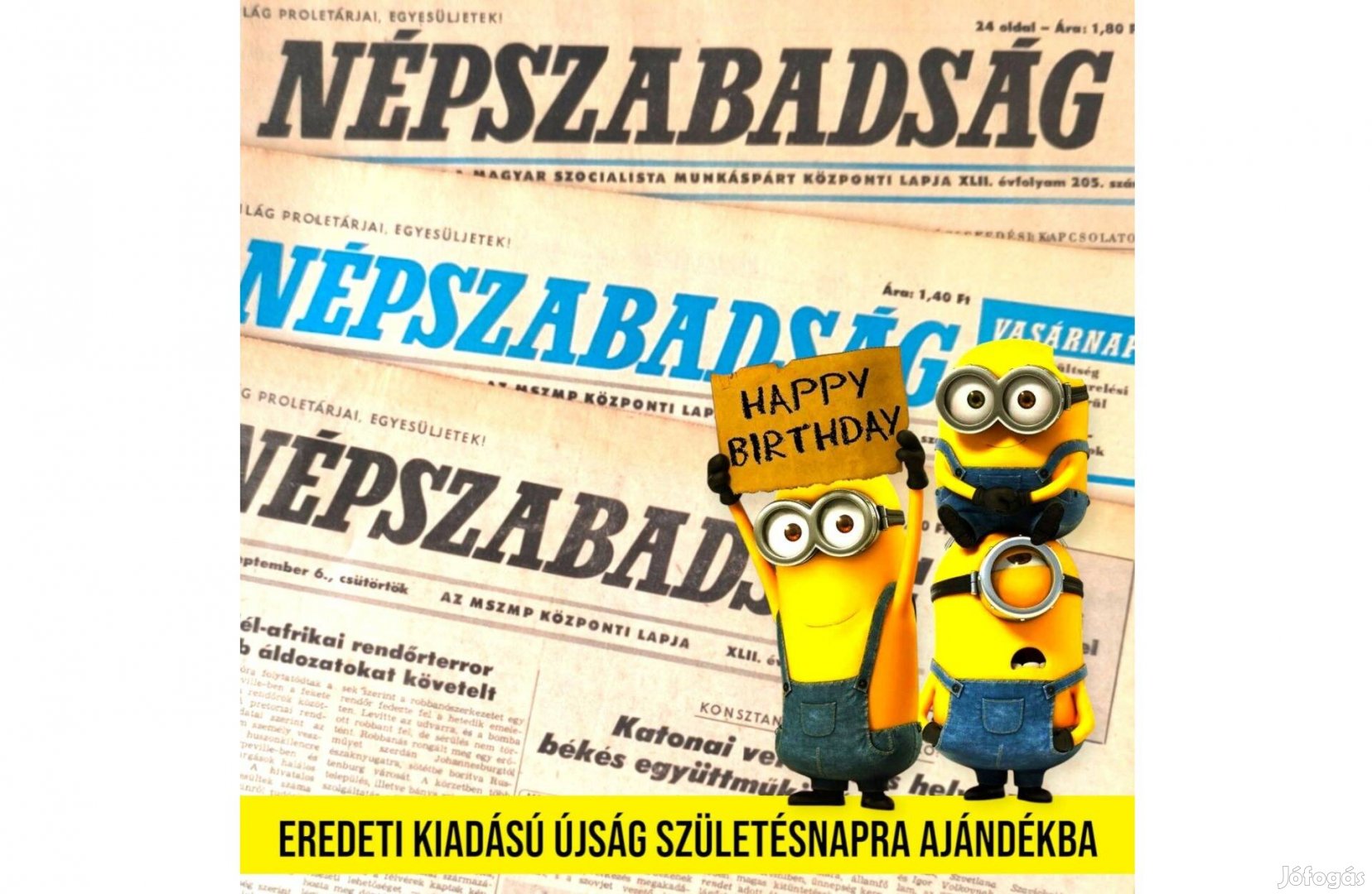 1963 április 14 / Népszabadság / Születésnapra :-) Eredeti, régi Újság