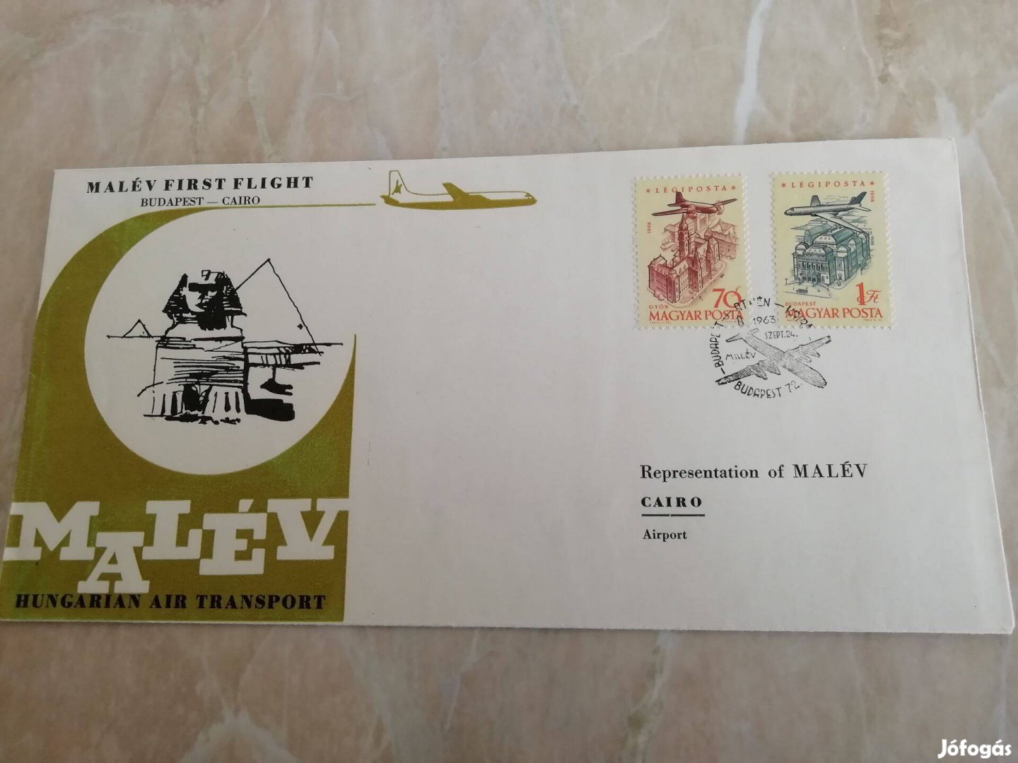 1963-as Első Maléves Légijárat FDC Kairóba