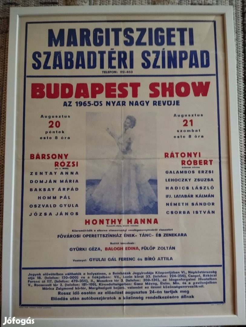 1965 színházi plakát keretben szülinapra, dekoráció