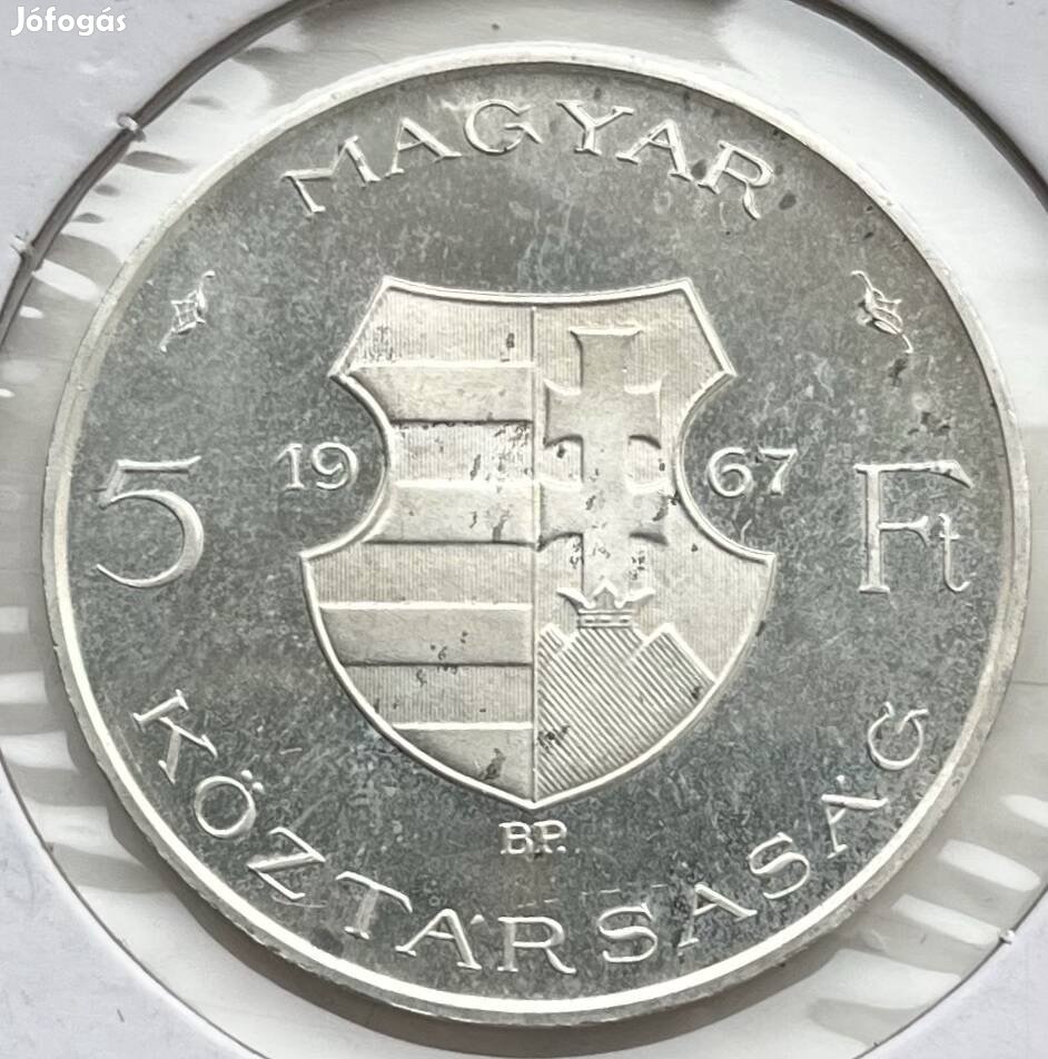 1967 5 forint ezüst érme a kabinet sorbol érme