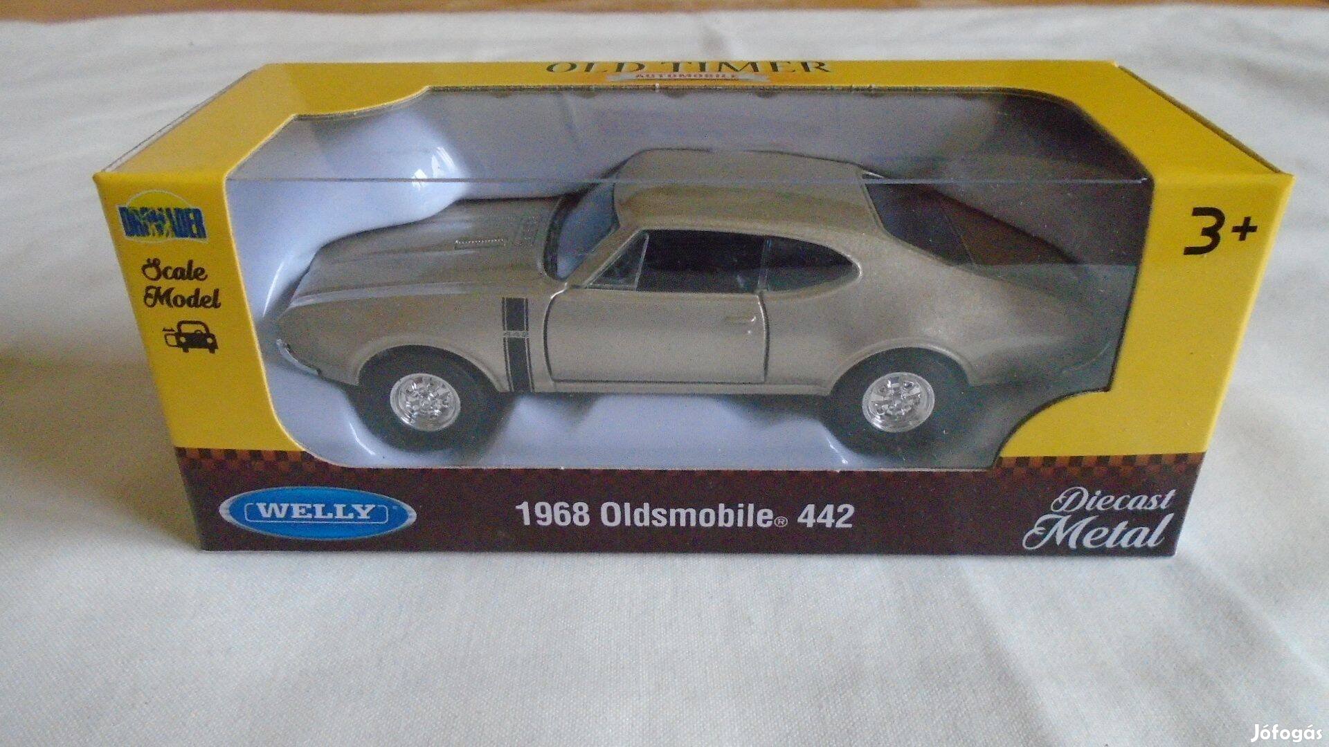 1968 Oldsmobile 442 - Old Timer - Diecast Medál Welly Autó Dioráma