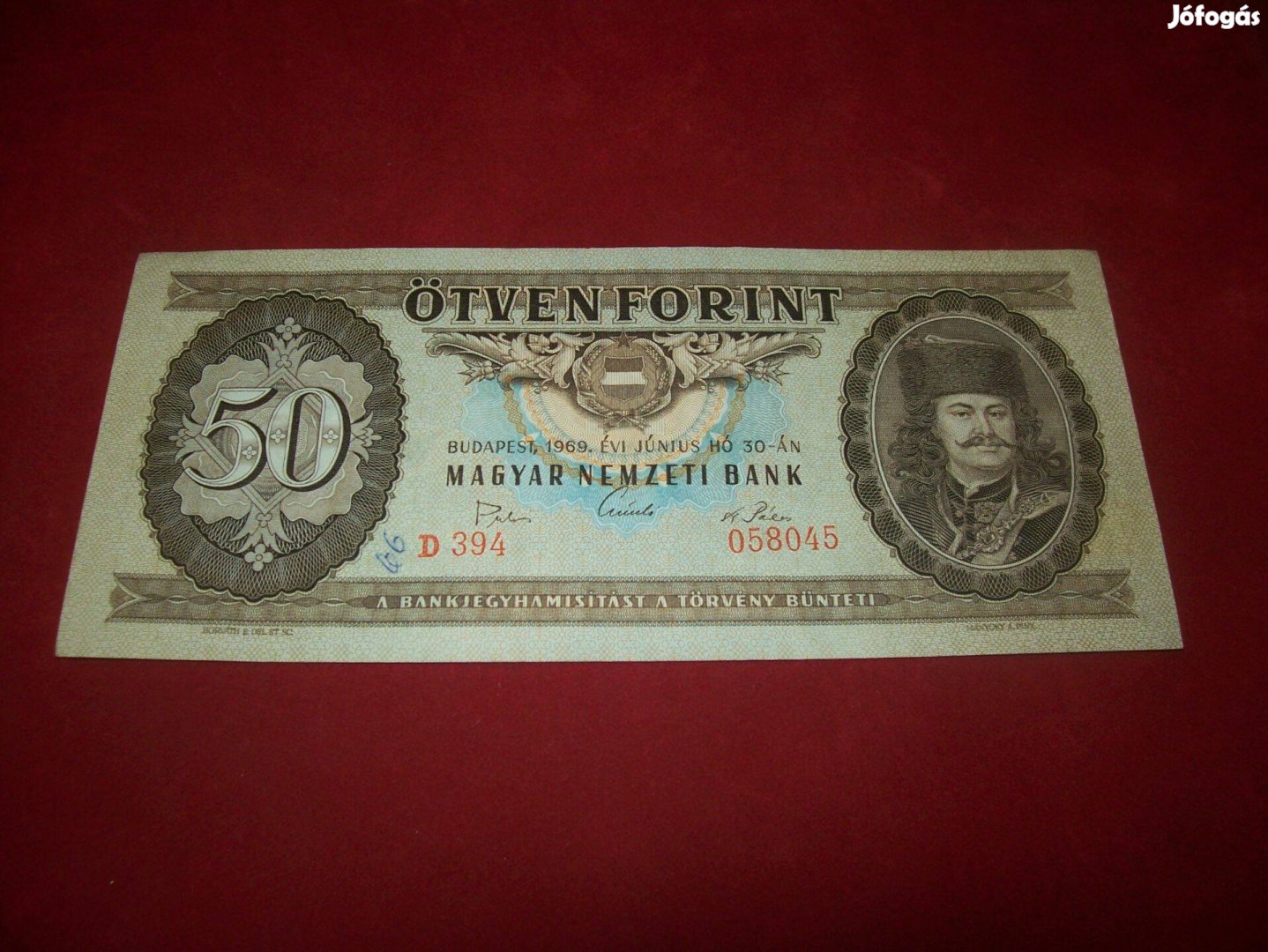 1969 évjáratú 50 forintos. D394. Kép szerint