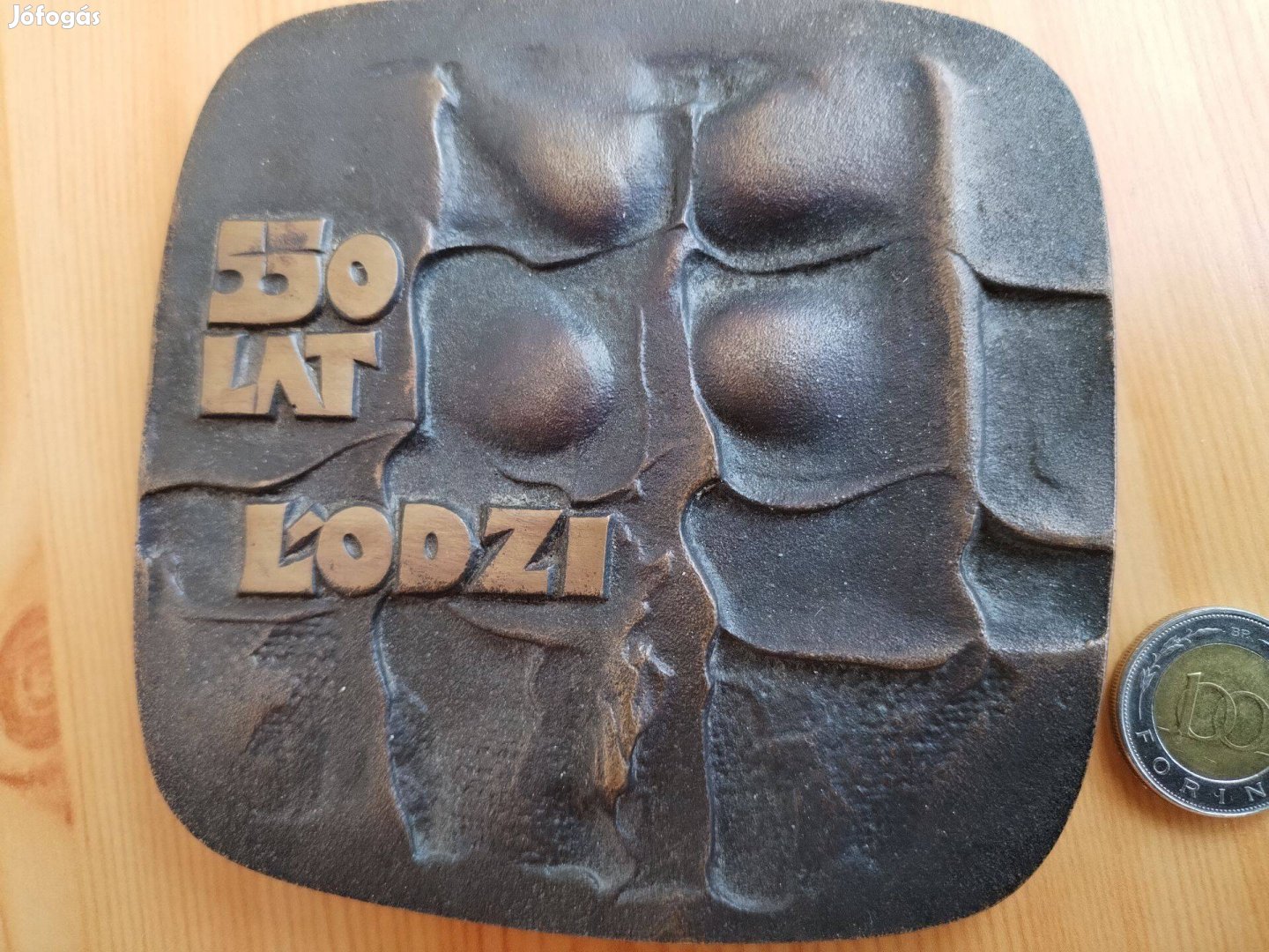 1973 Lodzi 550 éves Lengyel bronz emlékérem