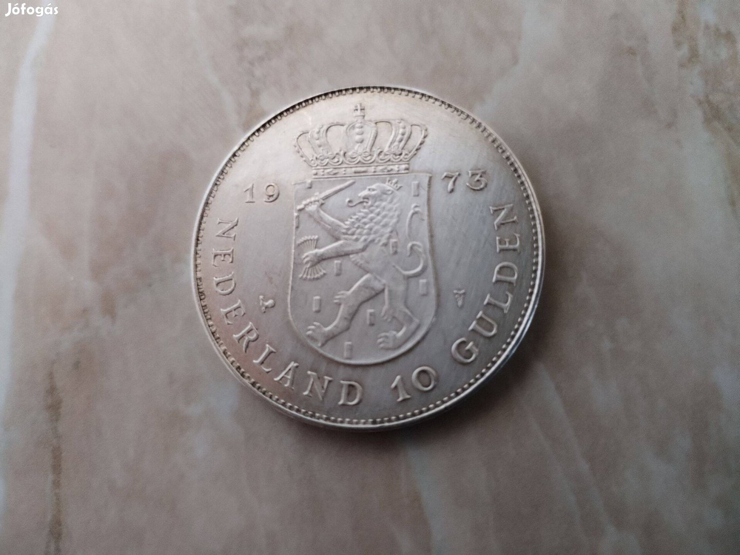 1973-as Jubileumi Holland ezüst 10 gulden 25 g 0.720 Ag