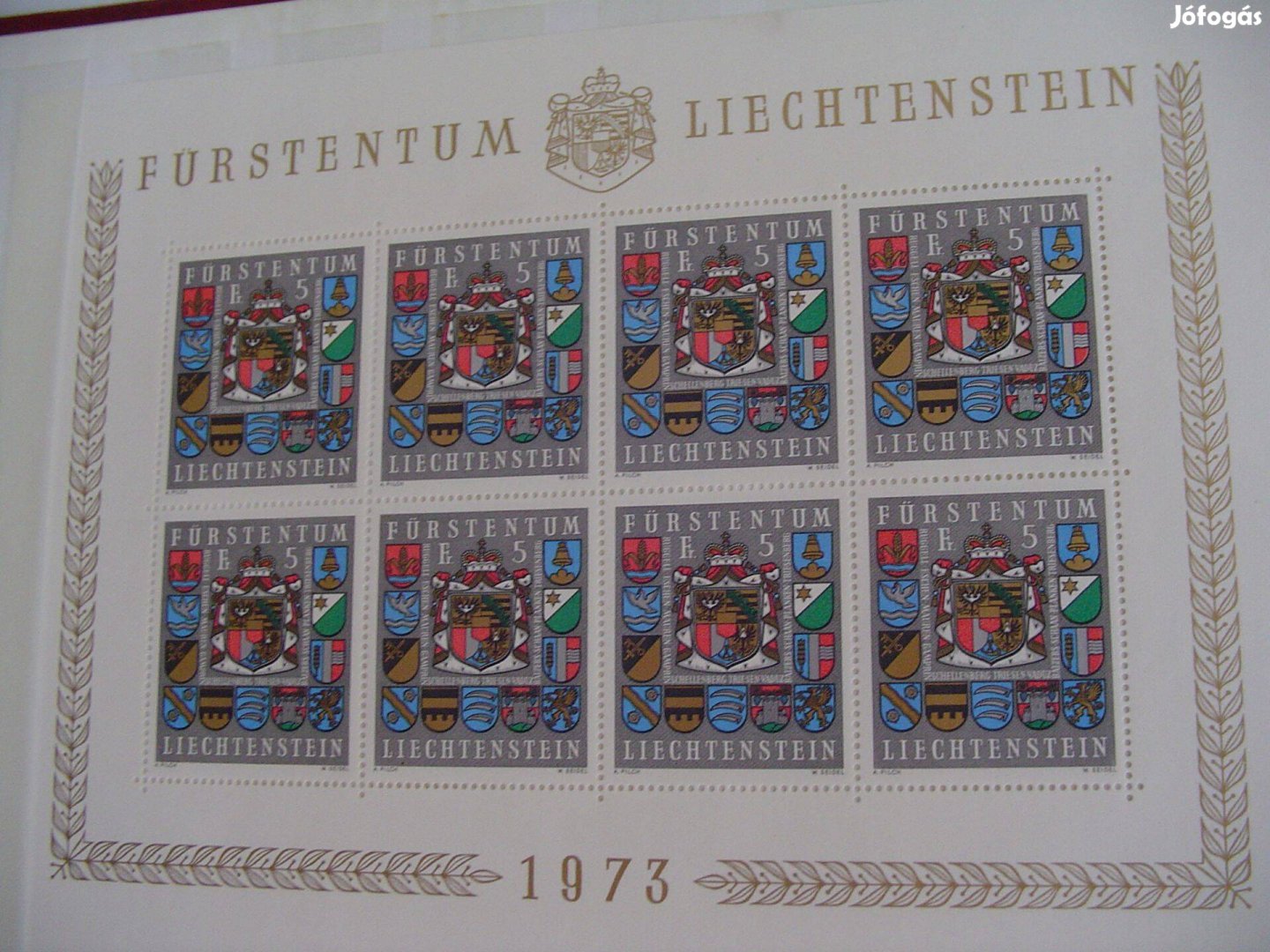 1973-as Ritka Liechtenstein kis ív