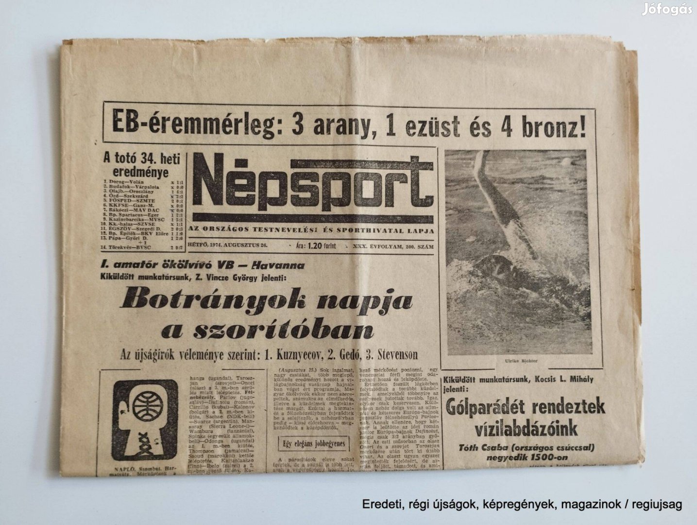 1974 augusztus 26 / Népsport / Újság - Magyar / Ssz.: 26843