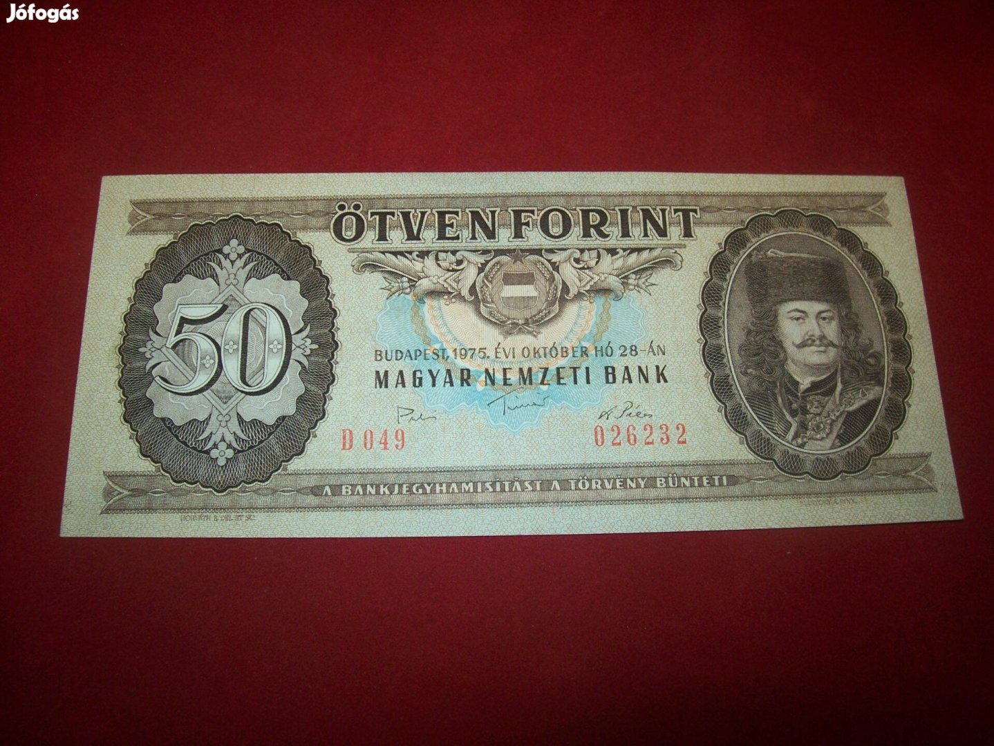 1975 évjáratú 50 forintos. D049. Aki 2025 évében 50 éves