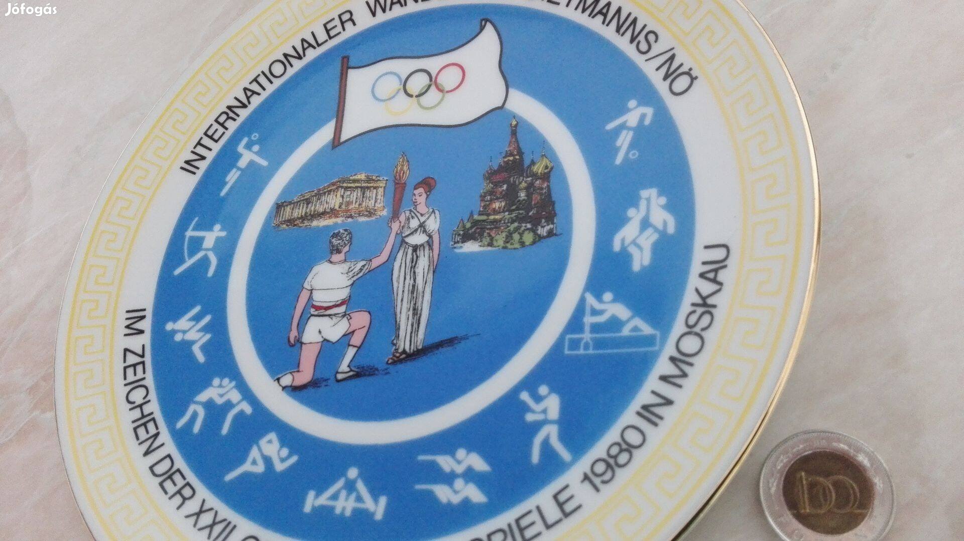 1980-as Moszkvai Olimpiai dísztányér jelzet eredeti Wiuterliug B