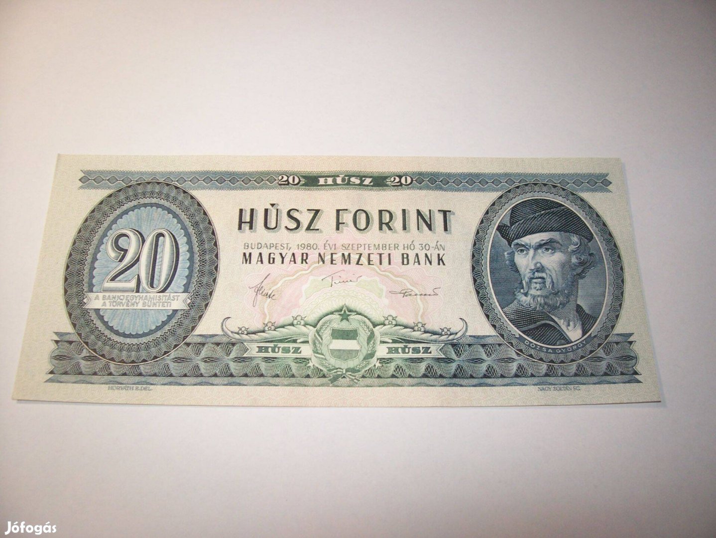 1980 évjáratú 20 forintos. C264. Kép szerint