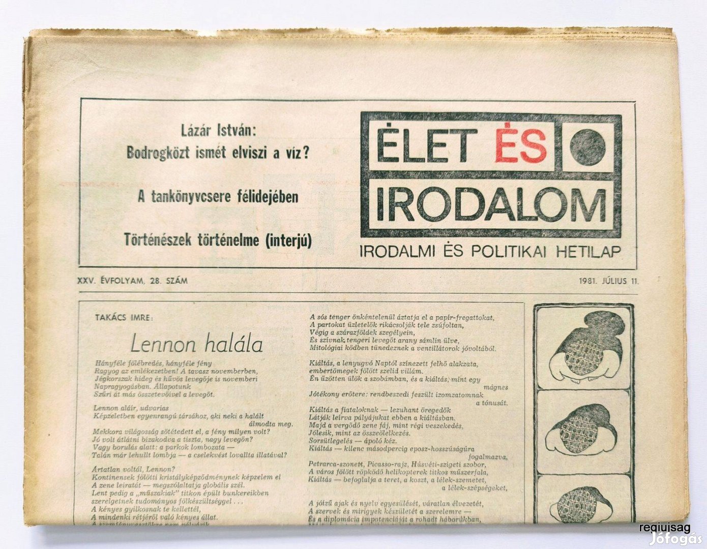 1981 július 11 / Élet És Irodalom / Újság - Magyar