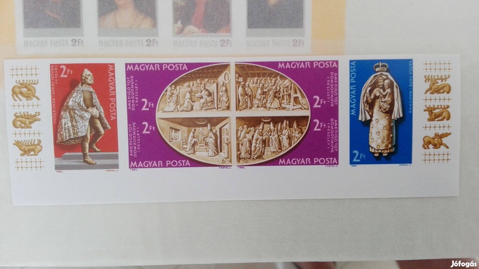 1982-es Ritka Vágot bélyeg sor A Vatikáni Magyar Kápolna Műal